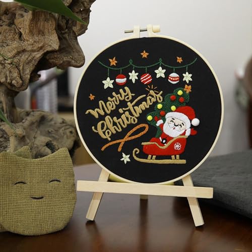 Kit de bordado de enfeite de Natal,Kit de bordado de Natal - Kit de bordado de enfeite de Natal com