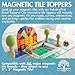Learn & Grow Magnetic Tiles Road Expansion Pack - 40PCs Road Toppers Set for Cars, STEM Learning & Building Toy - Magnetic Tile Accessories for Kids 3+, Toddler - Add Car Roads to Any Magnet Tiles Set