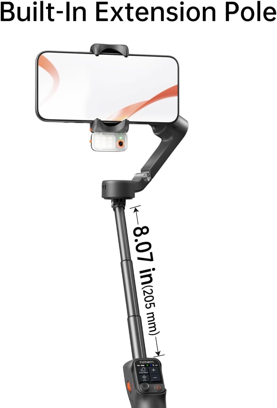 hohem iSteady V3 Ultra - Estabilizador de cardán para iPhone, cardán de teléfono con seguimiento de IA, barra extensible y trípode integrados, luz de relleno, control remoto desmontable, estabilizador