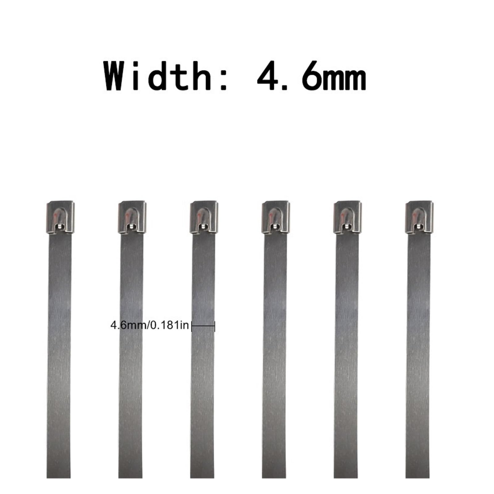 Fascette in acciaio inossidabile 100 fascette stringicavo in acciaio inossidabile 304 da 4,6 mm, resistenti, autobloccanti, multiuso, in metallo, for scarico(300mm-100pcs)