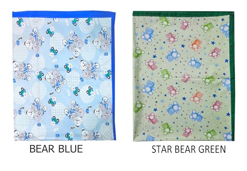 Image of EcoSoft Plastic Sheet,PVC Sheet for Kids,Rubber Sheet for Babies,Bed Wetting Protector(90 x 135 cm) (Blue Bear & Green STARBEAR)