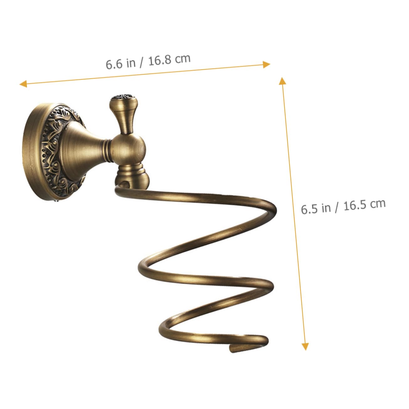 Didiseaon Soporte y Organizador para Secador Espiral de Pelo en Dorado de Cobre Acero Inoxidable, Montaje en Pared de Baño para Barbería