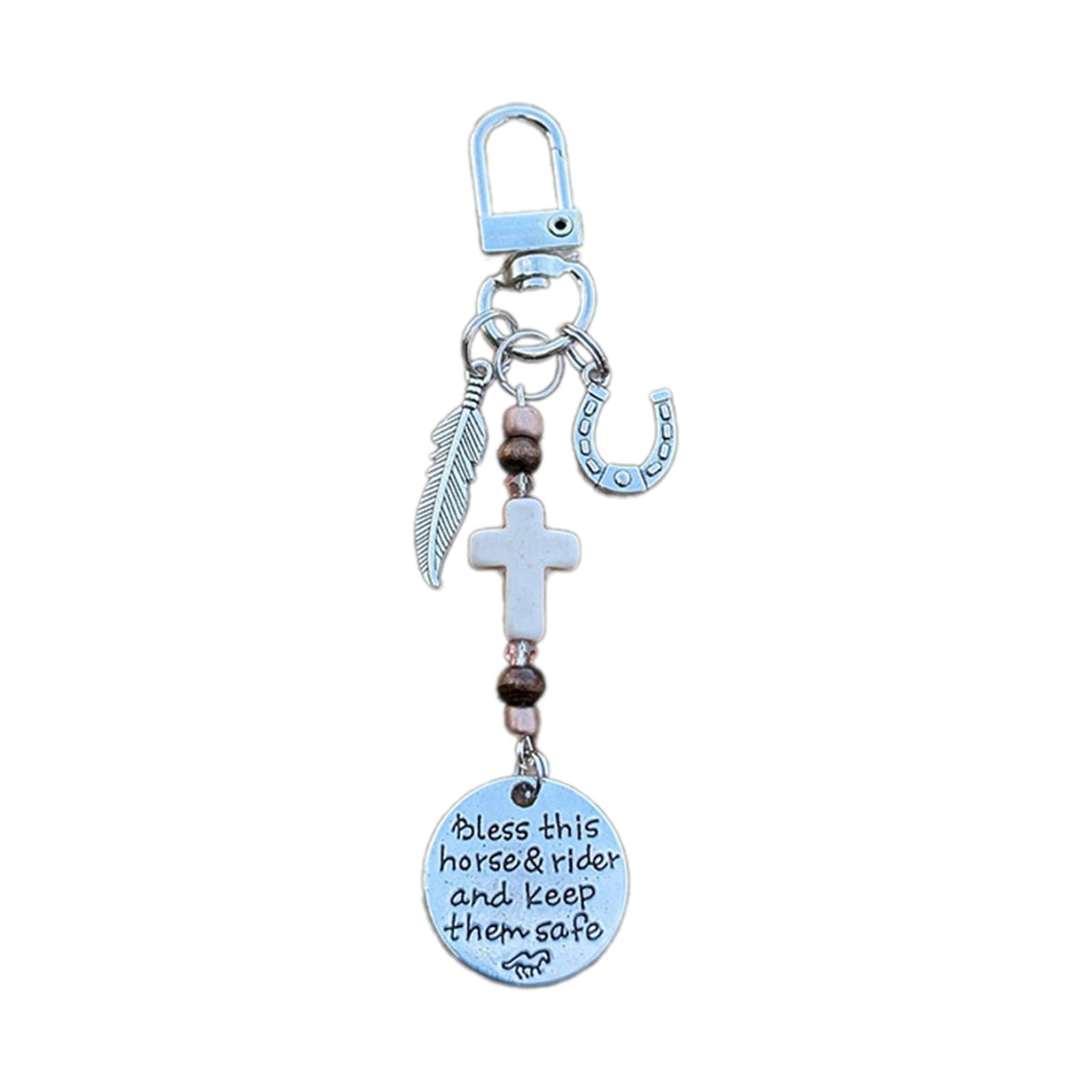 oringnat Fashionable Luck Horseshoe Keychain Sturdy Alloy Charm Pendanfor Good Fortunes and Protective Keyring Accessory