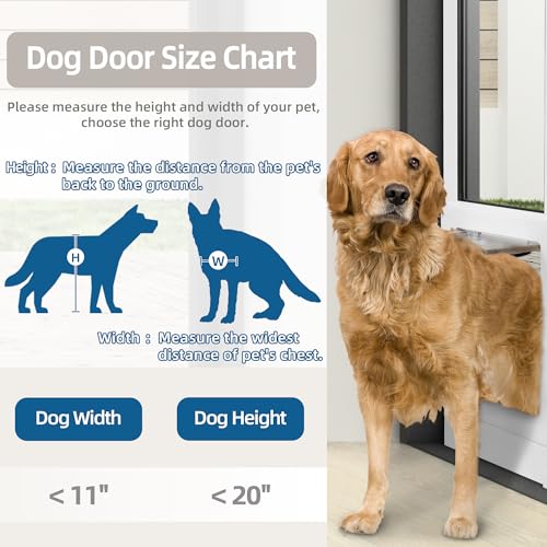 Elevon-Dog-Door-for-Sliding-Glass-Door-Doggie-Door-Insert-with-Magnetic-Closing-Latch-Plate-Adjustable-Height-75-83-Slider-Height-Patio-Pets-Door-for-Dogs-No-Cut-Install-White Elevon Dog Door for Sliding Glass Door Doggie Door Insert with Magnetic Closing Latch Plate Adjustable Height 75 83 Slider Height Patio Pets Door for Dogs No Cut Install White