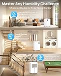AIUSEVO 26 Déshumidificateurs pour sous-sols & Accueil (jusqu'à 2500 Sq.Ft), Ultra Du calme 40dB Déshumidificateur de chambre avec 3 Modes, fuite continue & Dégel automatique pour réduire l'humidité & Les odeurs musclées