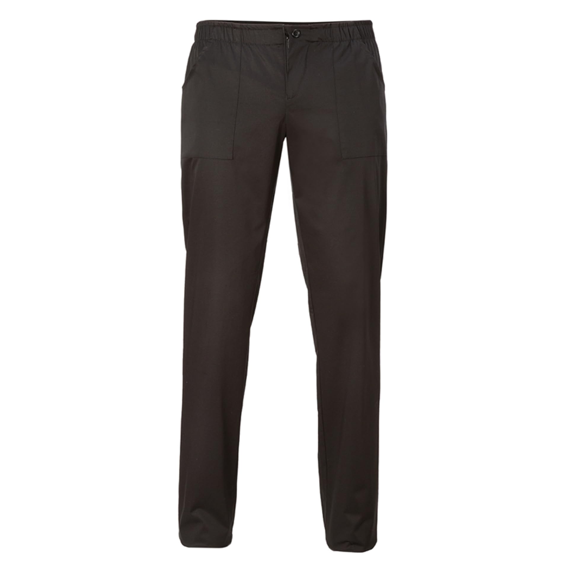 GIBLOR'S Pantalone Nero Cucina/Ristorazione MOD. Enoch, Lungo, Cintura ad Elastico e Bottone