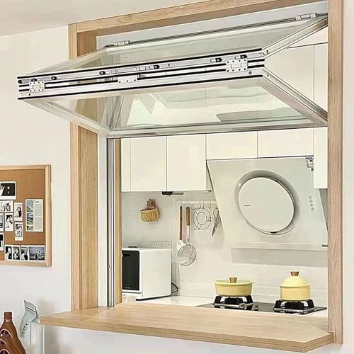 Ventanas corredizas de cocina tipo pasaplatos con cierre de seguridad