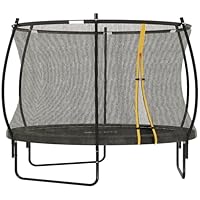 SPORTNOW 8ft Outdoor Trampoline, ASTM Certified Garden Trampoline Rebounder Jumping Mat with Safety Enclosure Net, Spring Cover, Black