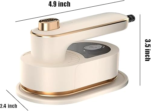 Miniatura 2 de Mini plancha de mano portátil, plancha de vapor giratoria de 180, soporte de mini máquina de planchar para familia, viajes y regalos (blanco)