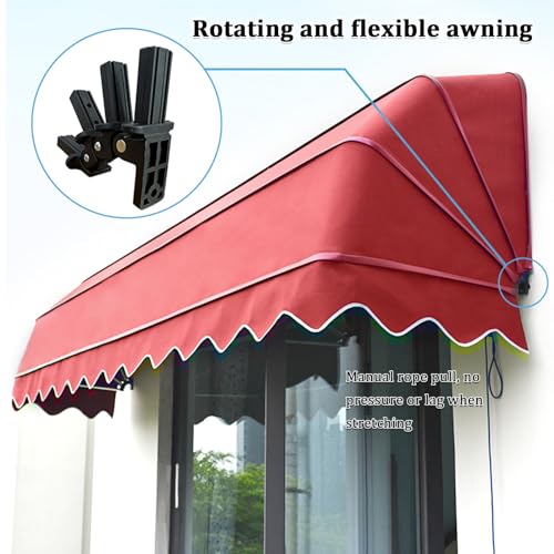 Toldo plegable rosa para evitar el sol abrasador en patios y ventanas 4