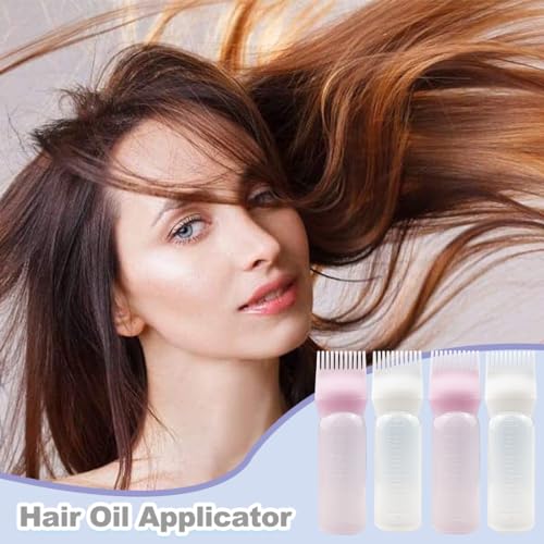 ZGQHZR 4 PCS Root Comb Applicator Bottle,Hair Oiling Applicator,Hair Oil Applicator Bottle for Hair