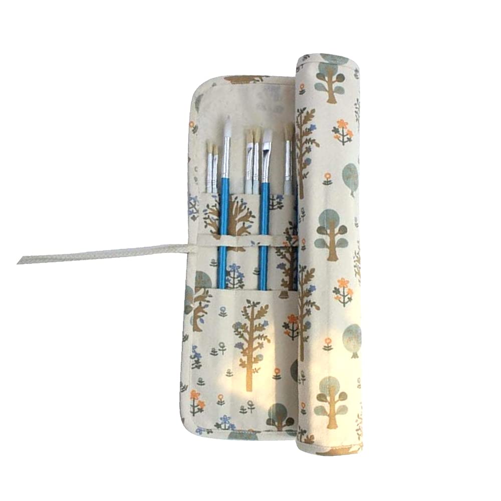 20 Holes Artist Paint Brushes Holder Roll Up Canvas Painting Brushes Large Capacity Brush Carrier Pouch for Colored Pencils Art Supplies