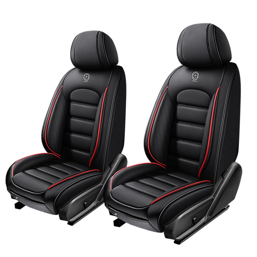 2 Seat Covers for Toyota FJ Cruiser 2007-2014,Premium Nappa Leather Car Seat Covers Car Seat Cushions,Waterproof Soft Seat Covers for Cars,Interior Accessories Airbag Compatible（Standard-Black&Red）