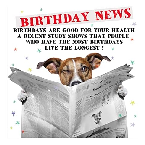 The Heritage Press 'Birthday News' Dog Birthday Card with Envelope - Made in UK - Eco-Friendly - 150X150mm Cover