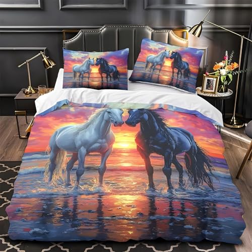 Housse couette 200x200 cheval le cadeau idéal pour passionnés d'équitation et de nature