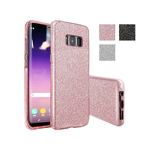 Samsung Galaxy S8 Case, Monoy Sparkle Bling Case Pretty Fashion Crystal Flash Non-Slip Bling Soft TPU Protective Cover for Samsung Galaxy S8 (S8 - Rose Gold)