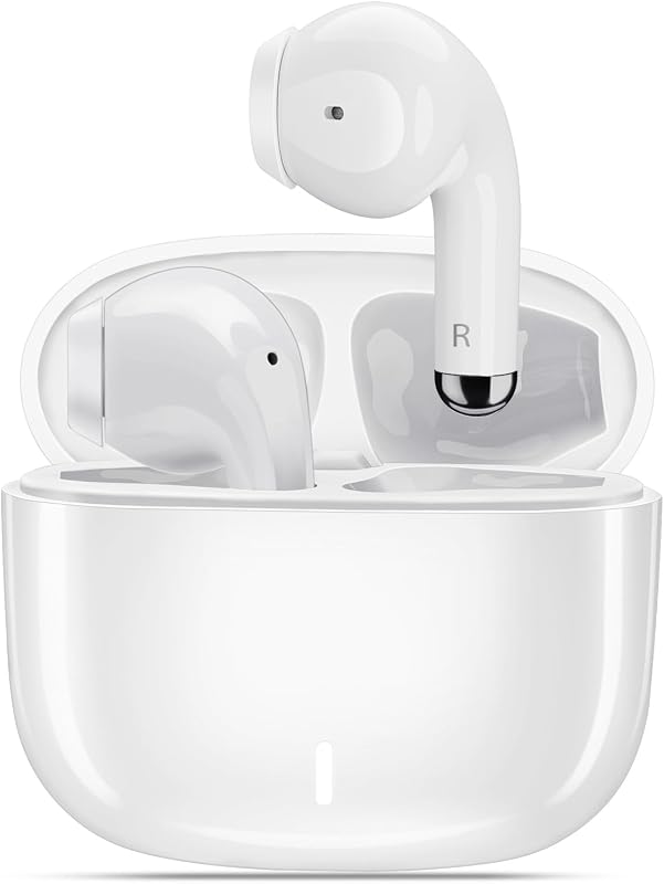 Wireless Earbuds for Samsung S25 Ultra S26 S24 S23 Fe S22+, White | 5.3 Bluetooth Earbuds Ear Bud with Mic Touch HiFi Stereo Wireless Headphone for iPhone 17 Air 16 15 Pro Max 14 Plus/Pixel 10