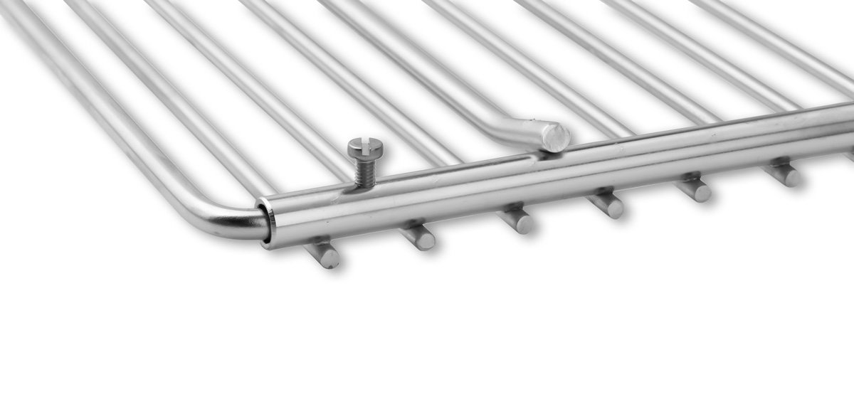 DEOS Grille Barbecue Inox Réglable 50-60x30cm - Acier Inoxydable AISI 304 - Grille Cheminée Intérieur/Jardin - Largeur Ajustable Durable - Convient Foyers sur Mesure, Surface 50x30cm