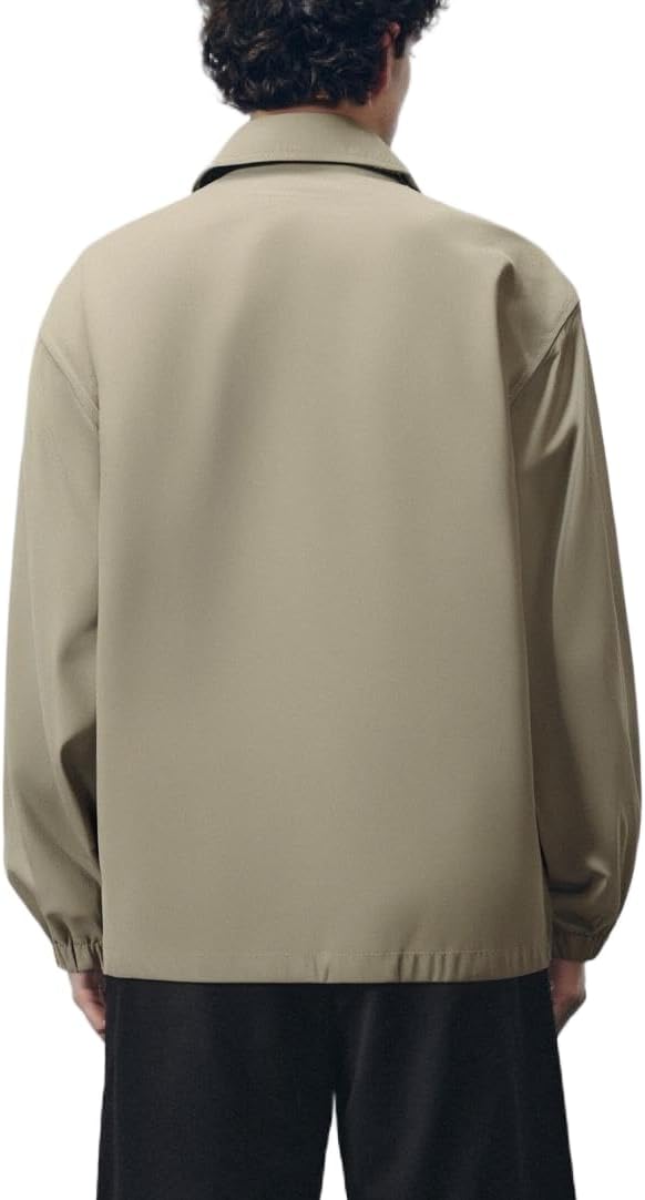 Men's Lightweight Casual Jacket for Spring & Autumn with Zipper Pockets & Button Front, Perfect for Outdoor & Daily Wear