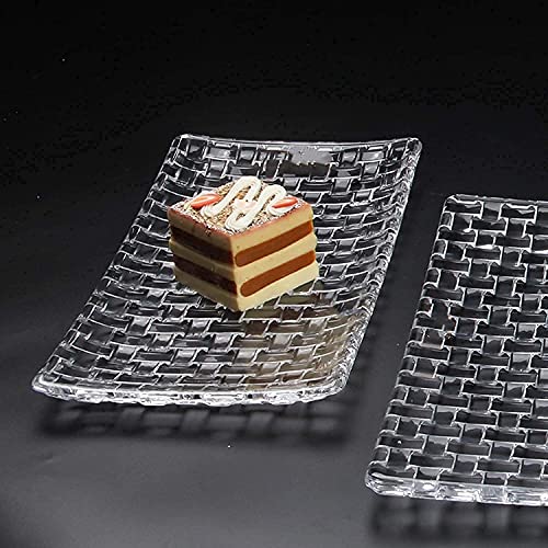 Image of Glass Serving Plate Set of 1 pcs Flower Decorative 11 inch Crystal Clear Glass Plate- Dry Fruits Sweets Chocolate Snack Plate for Dining,Catering Event,Parties,Wedding Dinner Plate (MV-04)