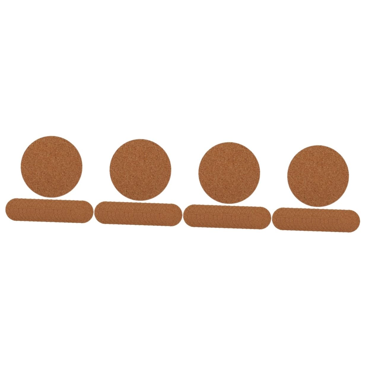 SHINEOFI 4 Sätze Selbstklebende Kork-untersetzer Korkrücken Tassenuntersetzer Aus Kork Runde Schalenmatten Saugfähig Esstisch Moderne Untersetzer Wohnkultur Light Brown 60 Stück * 4
