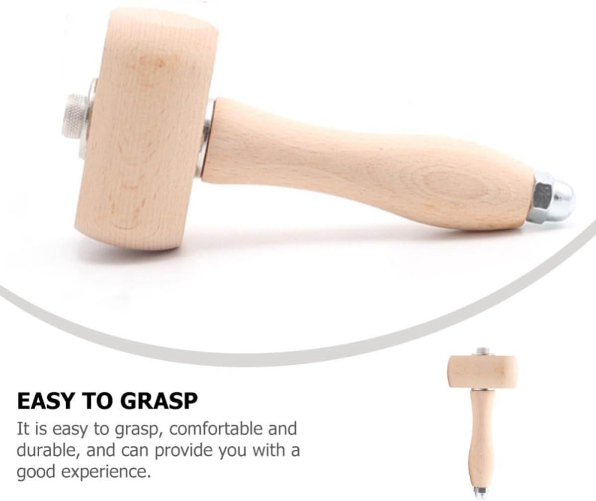 Beech Wooden Mallet for Leather Crafters, DIY Engraving Hammer