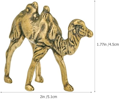 Miniatura 3 de Garneck Decoración de mesa de camello de latón Escultura de camello de cobre, figura de camello de latón, escultura de animales de latón, riqueza,