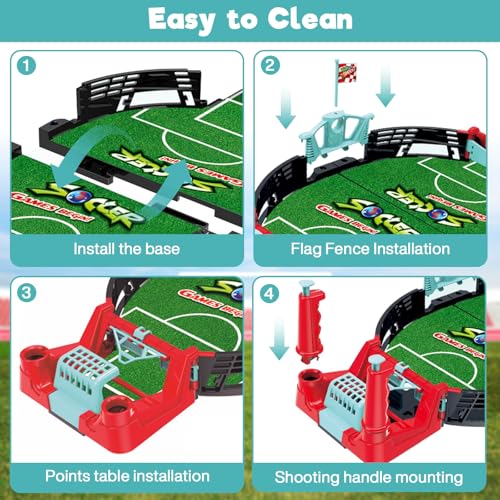 NLMWTI Tischkicker, Tischfussball Spiele, Interaktives Tischfußballspiel Kinder mit 8 Fußbälle Mini Tischkicker, Geschenk für Jungen | Familien-Brettspiel & Partyspaß für Groß & Klein