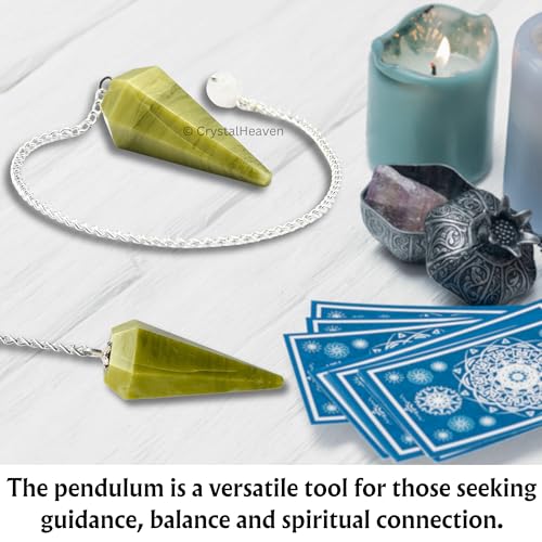 Image of Serpentine Pendulum Dowsing Tool - Natural Crystal Pendulum for Spiritual Guidance - Premium Dowser Pendulum for Accurate Divination and Energy Healing - Perfect for Energy Healing and Chakra Balancing - Handcrafted with Precision and Elegance