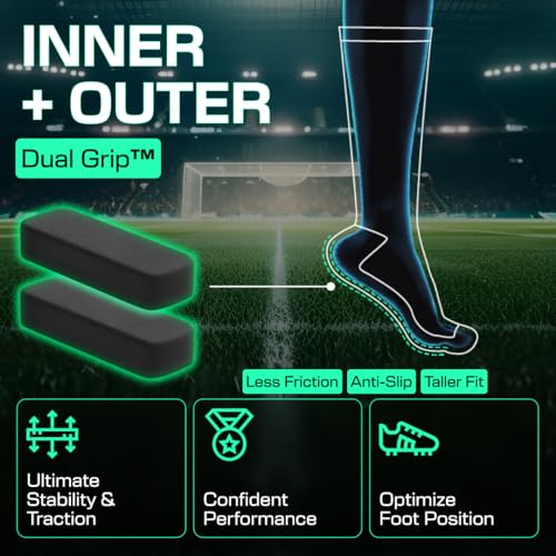 LUX Anti Slip Soccer Knee Socks,Non Slip Football/Basketball/Hockey Sports Grip Socks3
