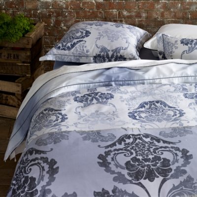 Designer Guild D 68-3776003-525013-DG Kashgar-Sábana Bajera de satén de algodón, 140 x 190 cm, Color Gris