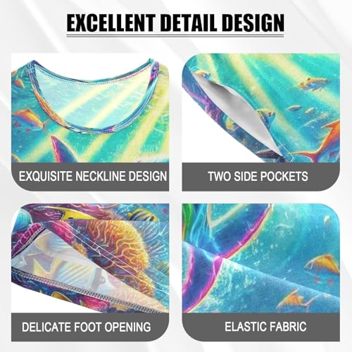 Shark Tropical Fish Pajama Set Short Sleeve Pajamas Shorts Sets Cotton Soft Loungewear Sleepwear 5Y4