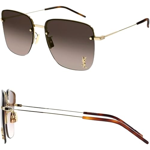 SAINT LAURENT SL 312 M Square shape Sunglasses + Bundle with eSHADES Luxury Eyewear Kit