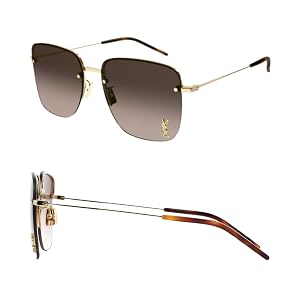 SAINT LAURENT SL 312 M Square shape Sunglasses Bundle with eSHADES Luxury Eyewear Kit