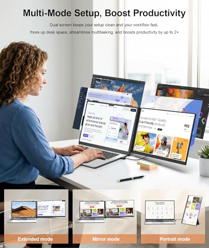 Image of 15.6 inch Laptop Screen Extender, Ultra-Slim FHD 1080P Portable Monitor, Detachable Dual Monitor Travel & Remote Work, Plug and Play for 13 inch-17.3 inch Laptops, for Windows /Mac /Android /Chrome
