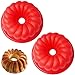 NALCY Molde Bizcocho Hondo, Molde de Silicona Flexible para Hornear en Rojo, Molde Silicona Antiadherente para Hornear, Moldes de Silicona para Tartas, Sin BPA, 10.5 Pulgadas - 2pcs-red