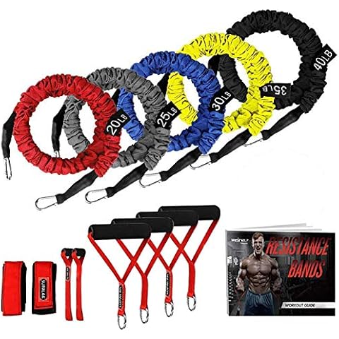 15-Piece Exercise Elastic Resistance Bands Set by SUPALAK Cover