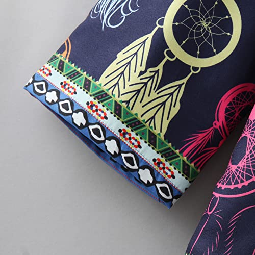 Womens Overcoat Casual Plus Size Leisure Retro Graphic Printed Winter Open Front Long Womens Fall Cardigan Sweaters Light Blue #TOP2