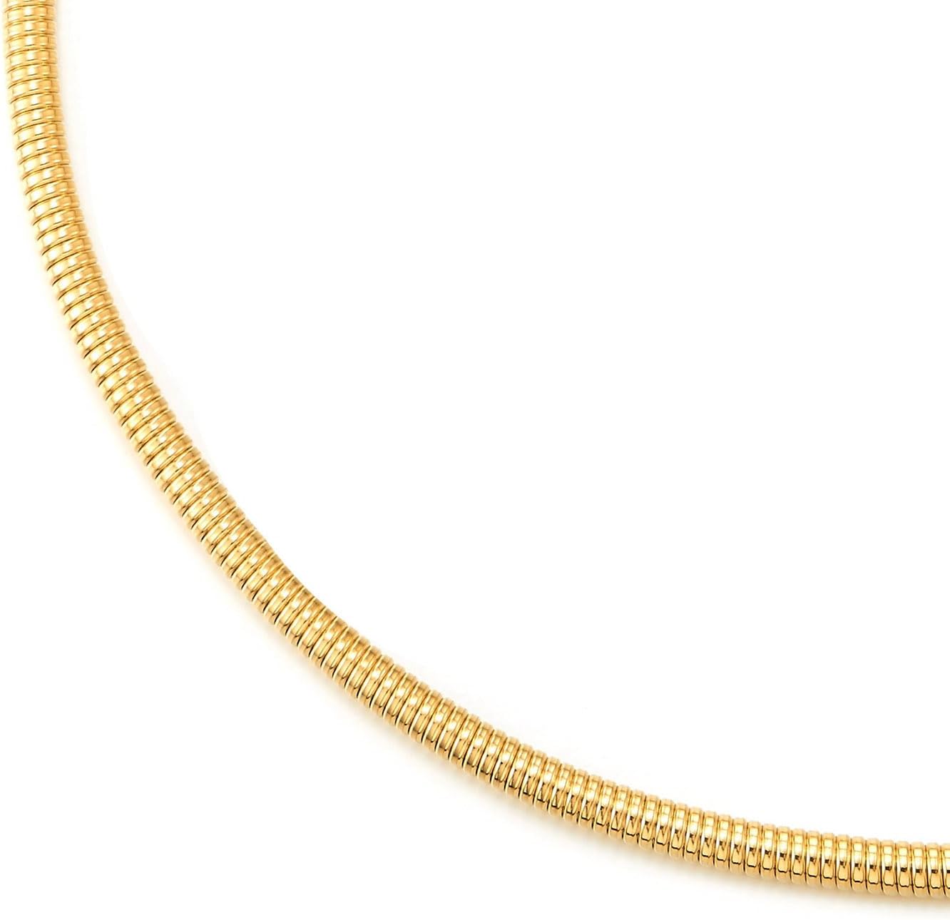 COOLSTEELANDBEYOND Sleek Gold Snake Chain Choker Necklace for Women, Statement Necklace, Minimalist Collar Necklace - Image 3
