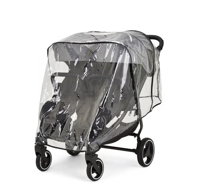 Ickle Bubba Venus Prime Doppel kinderwagen - geeignet von Geburt bis 15 kg (ca. 3 Jahre), leichter, faltbarer Zwillingskinderwagen mit Neugeborenenkokon, 2 Fußwärmern und Regenschutz (Grau)