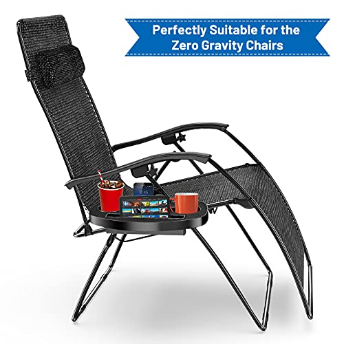 Keten Zero Gravity Chair Tray, Upgraded Version Cup Holder For Zero Gravity Chair Large Utility Clip On Chair Table/Tray For Carrying Iphone 7Plus/ Ipad/Water Cups/Books (Black) #TOP4