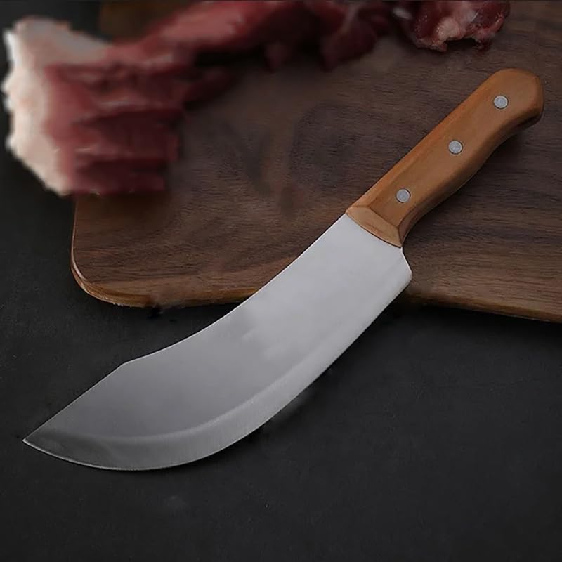 Image of Machado German High Carbon Stainless Steel Conical Edged Cleaver, Peeling, Paring, Boning Knives, Suitable for Cutting Vegetables, Fish, etc for Kitchen, Hotel, Restaurants - 12 in
