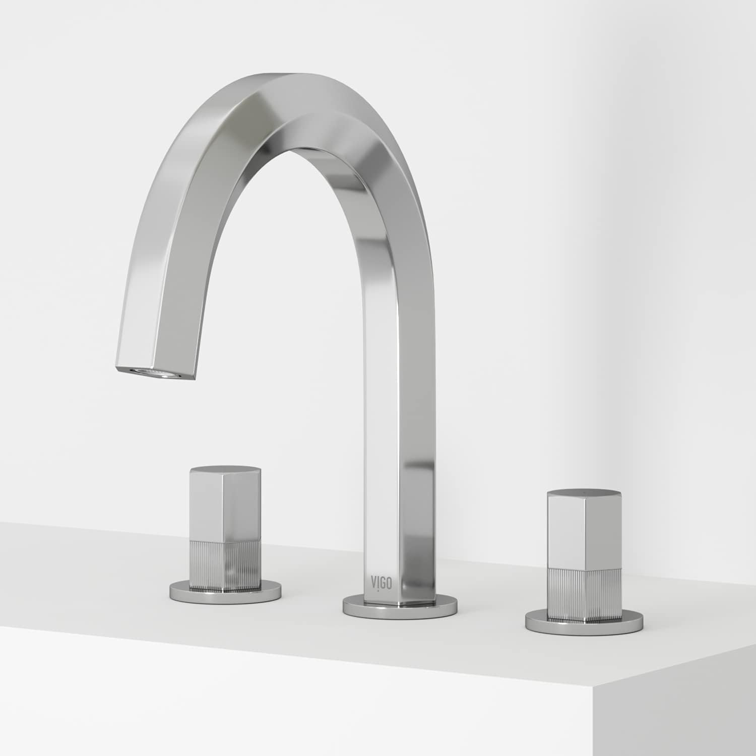 VIGO Hart 9'' H Two Handle Three-Hole Widespread Bathroom Faucet in Chrome-VG01303CH