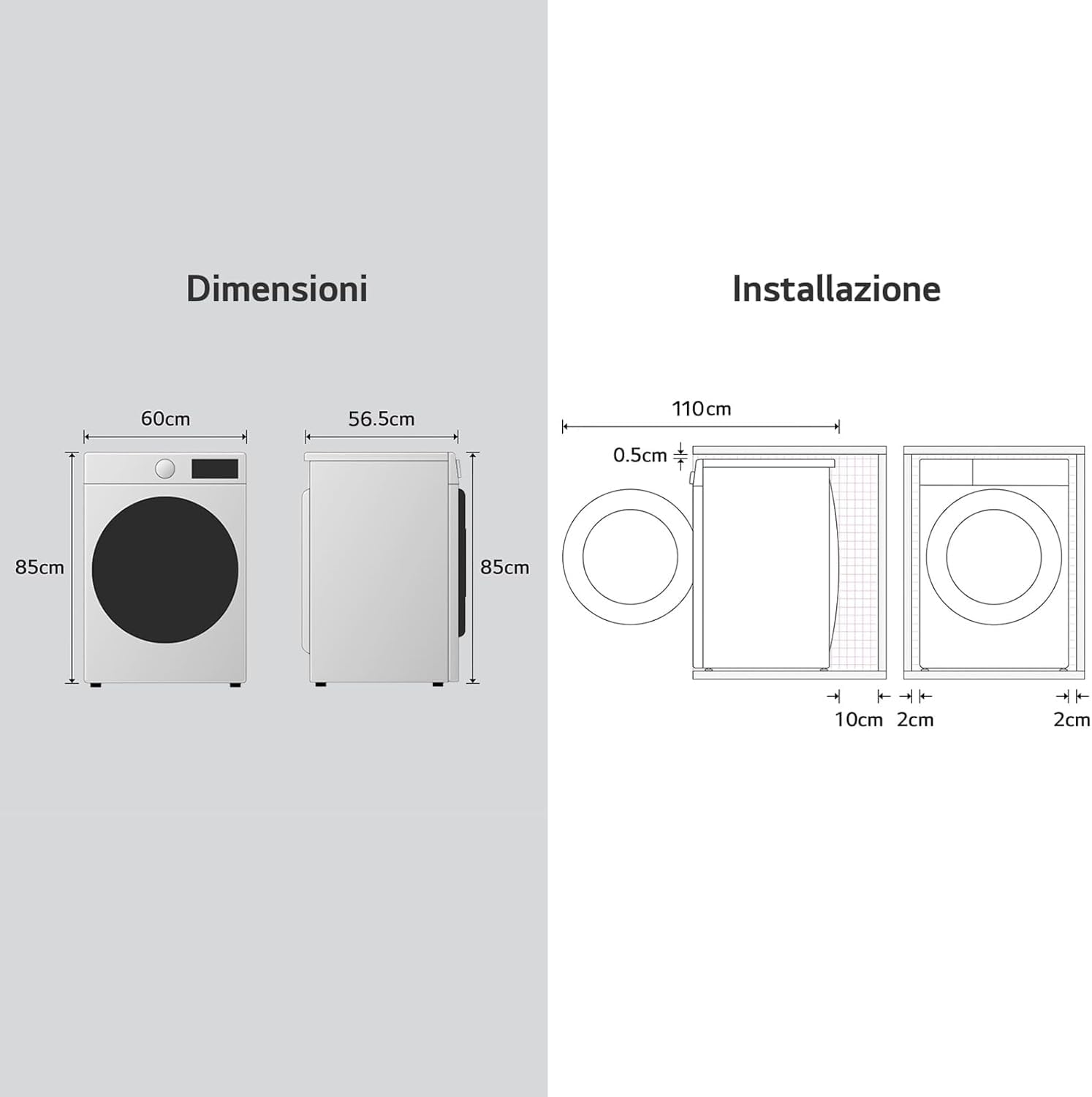 LG AI DD F4R7010TSWG Lavatrice 10 kg Classe A -10%, 1400 Giri, Carica Frontale con Oblò in Vetro Temperato, Funzione TurboWash 360, Vapore su 7 Programmi, Wi-Fi, Libera installazione, Serie R7, Bianca