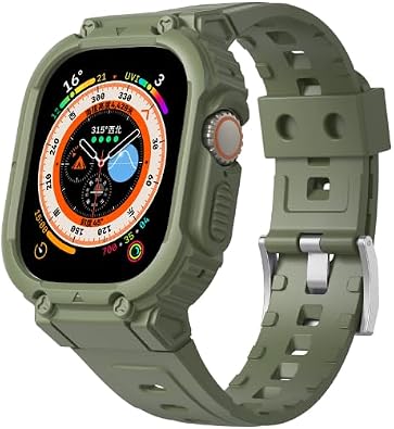 Watch Bands 49mm Compatible Rugged Apple Watch Band Ultra2/Ultra 49mm with Bumper Case