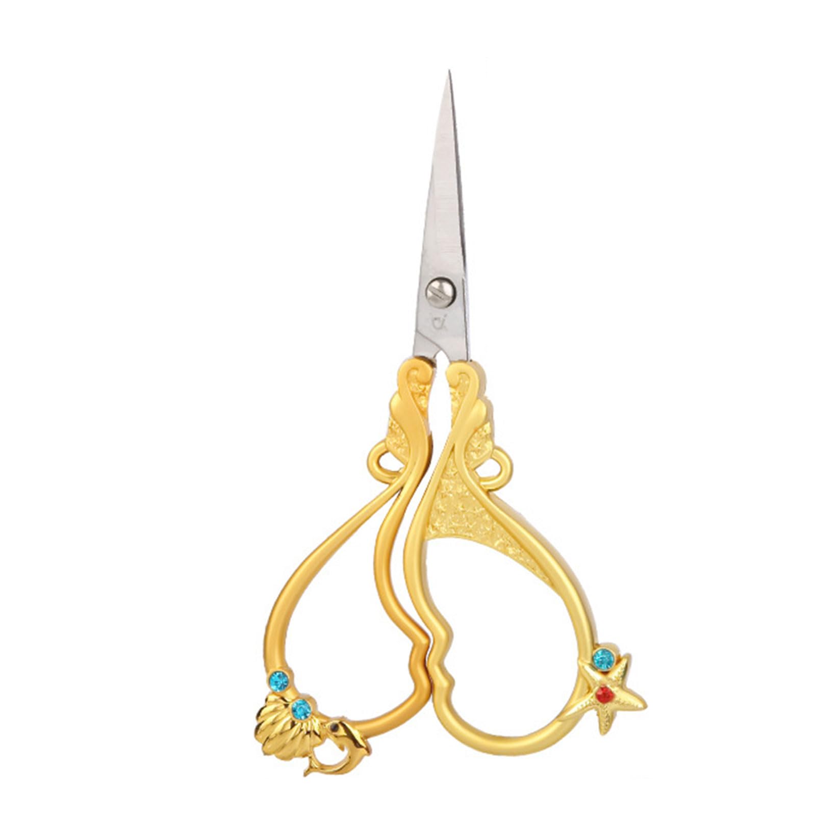Buxuaaaa Embroidery Scissor Stainless Steel Retro Sewing Needlework Scissors for Handicraft Tools Pruning Tailor Embroidery Scissors