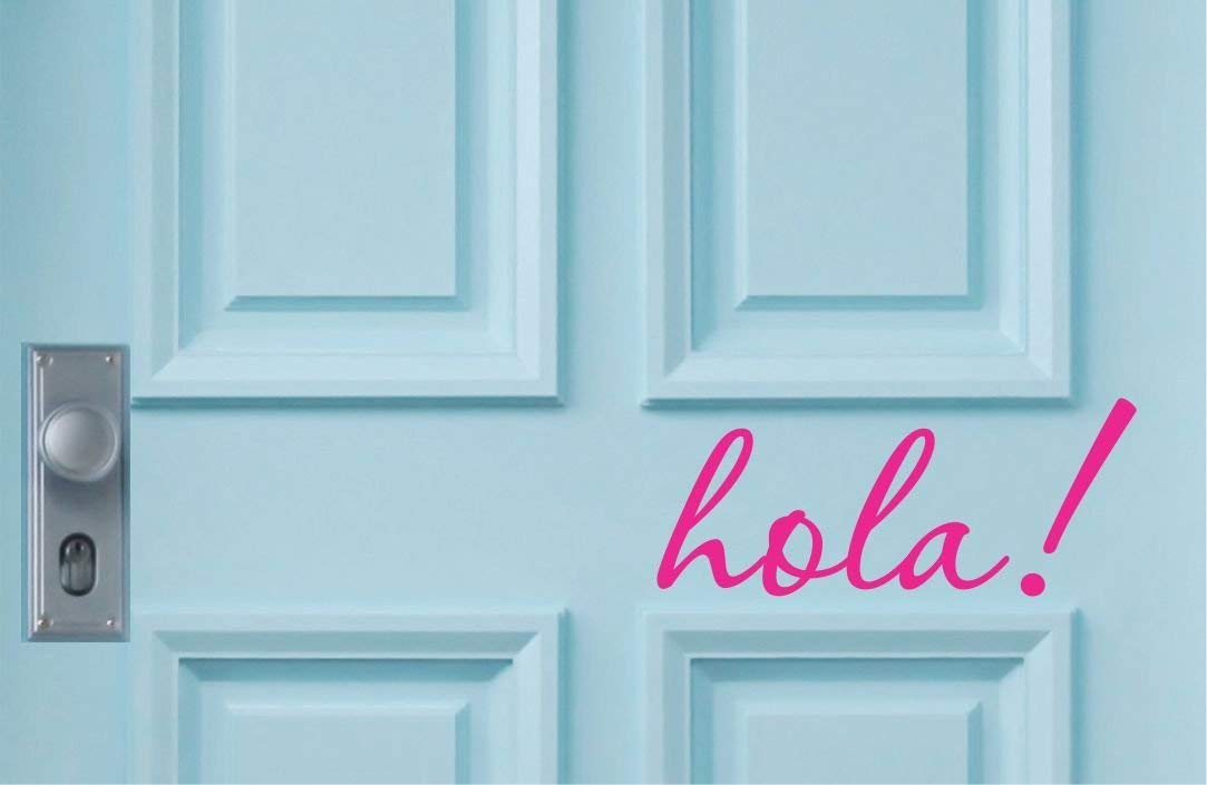 Wall Decal Home Decor hola Door wall decal spanish espanol