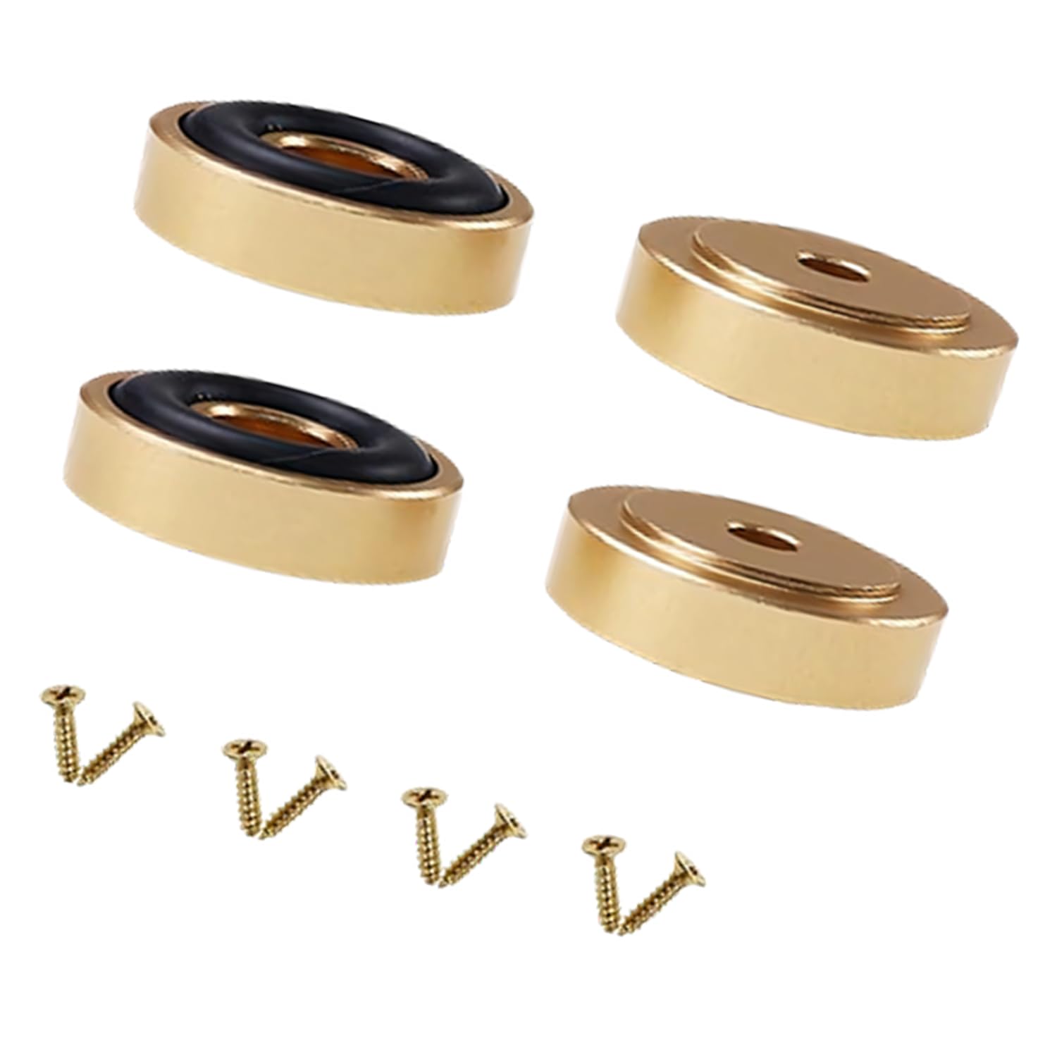 Cazstyk Gold 4Pieces Kitchen Chopping Board Stabilizers Feet Sturdy Aluminum And Rubber Scratch Proof Protectors Computer Case Shock Dampers