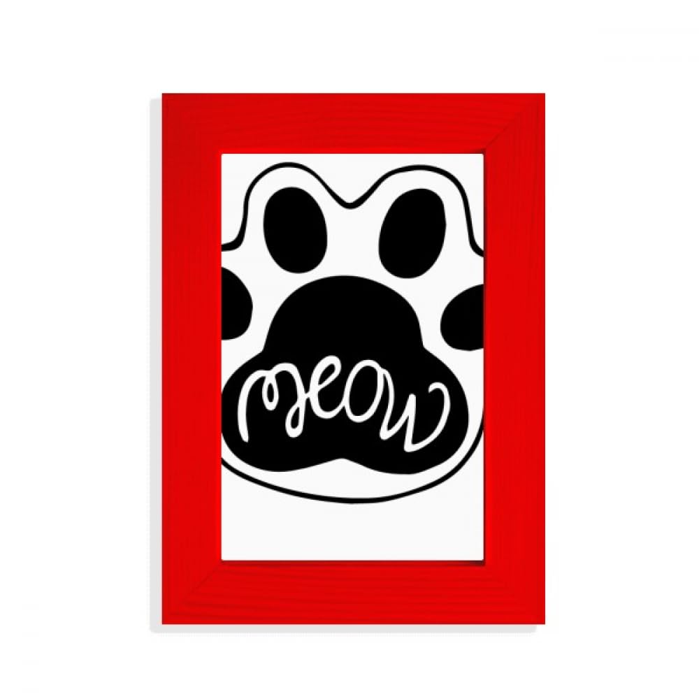 Cadre photo Mewing Cat pour reveiller un mur blanc avec une citation anglaise rouge