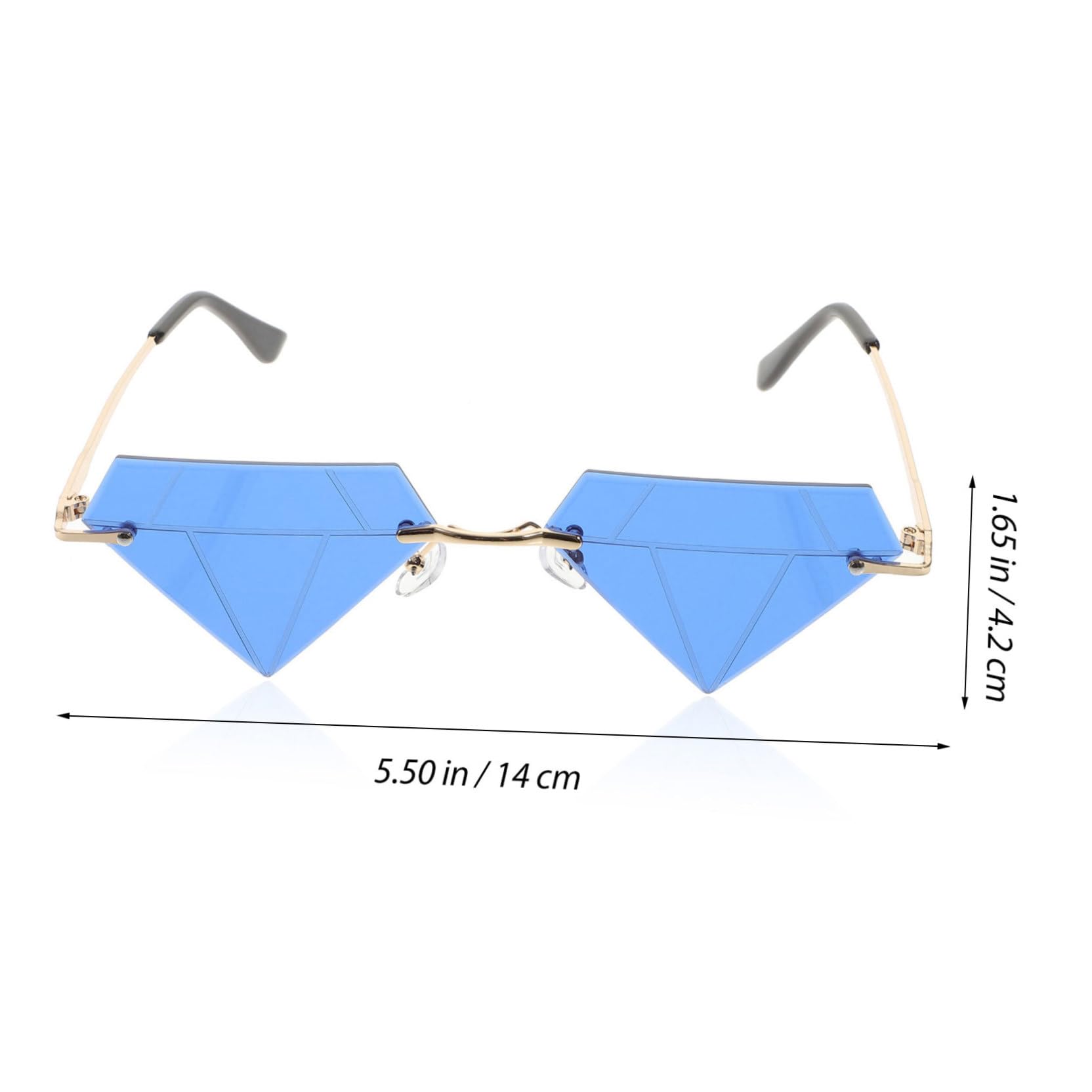 4 Pares gafas con forma de diamante gafas de sol de niño de sol de para ociones especiales de sin montura sin montura ordenador personal